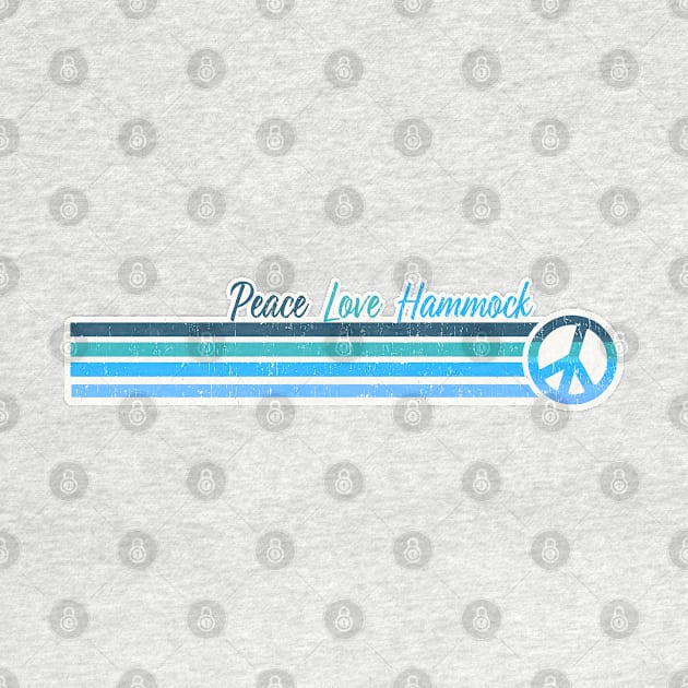 Peace Love Hammock - Blue Retro Stripes by Jitterfly